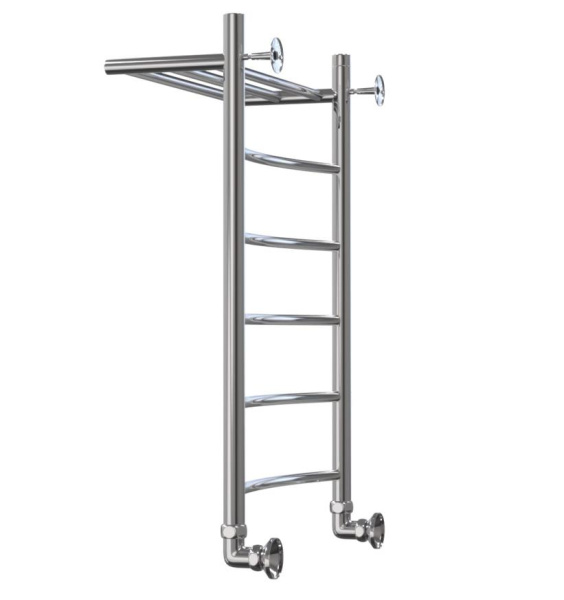 Полотенцесушитель Классика Дуга с полкой 500x1000 1' нижнее подключение  (арт. КДП50100) оптом от компании Аквалига
