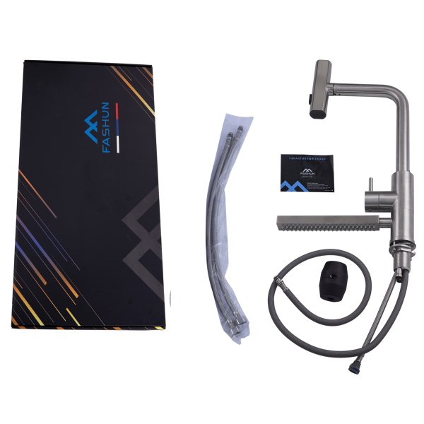 Смеситель для кухни однорычажный Fashun высокий излив нержавейка FASHUN (арт. A57131)