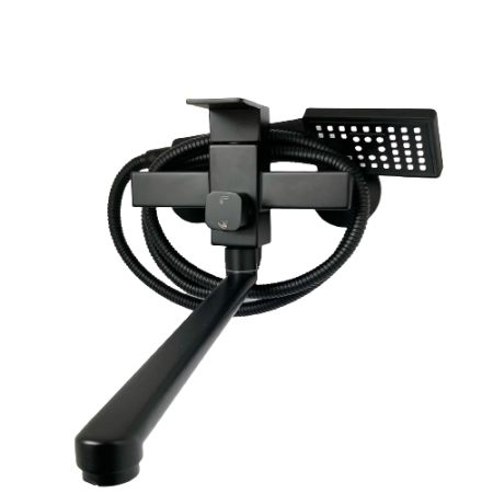 Смеситель для ванны однорычажный Pursh длинный излив чёрный нержавейка Pursh (арт. R22301E)