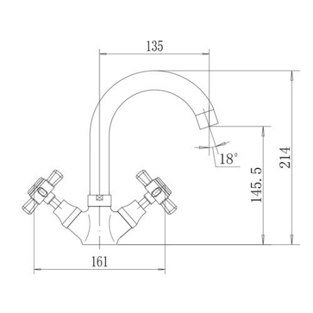 Смеситель для раковины двухвентильный Fashun латунь FASHUN (арт. A1324)