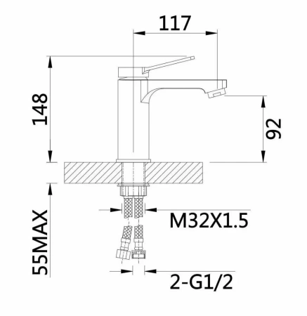 Смеситель для раковины D-Lin однорычажный D-Lin (арт. D110364)