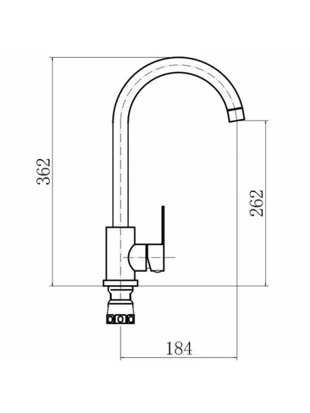 Смеситель для кухни Pursh высокий излив графит Pursh (арт. R93303H1)