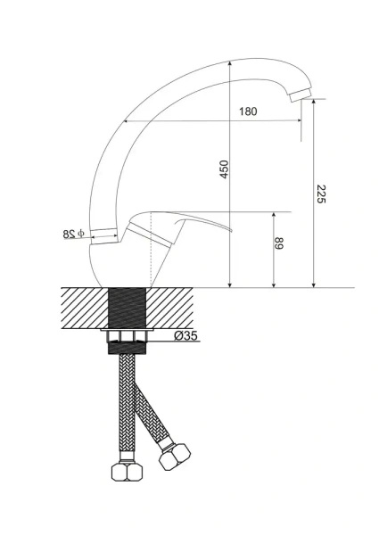 Смеситель для кухни однорычажный Feinise высокий излив FEINISE (арт. S4617A)