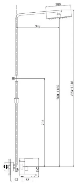 Смеситель для душевой D-Lin нержавейка D-Lin (арт. H10A21)