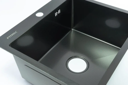 Мойка врезная 3,0мм Fmark 50х45 графит глубина 200мм в комплекте сифон Fmark (арт. FSC5045Q) оптом от компании Аквалига
