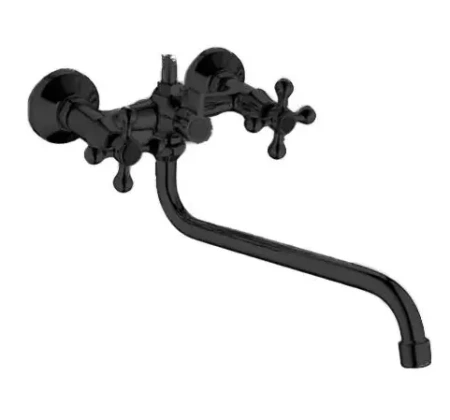 Смеситель для ванны двухвентильный Feinise длинный излив чёрный FEINISE (арт. S72317-8-35S)