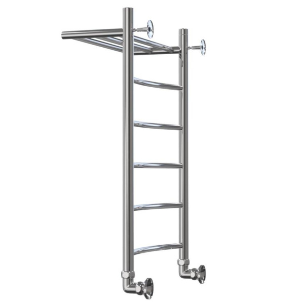 Полотенцесушитель Классика Дуга с полкой 400x1000 1' нижнее подключение  (арт. КДП40100) оптом от компании Аквалига
