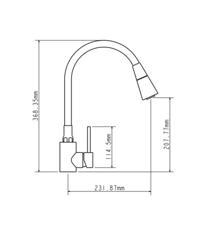 Смеситель для кухни однорычажный Ammore гибкий излив хром/белый Ammore (арт. A5510-3T)