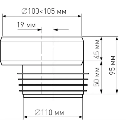 Манжета для унитаза прямая Д-110мм Виркэн Виркэн (арт. 70717579) оптом от компании Аквалига
