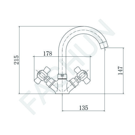 Смеситель для раковины двухвентильный Fashun латунь FASHUN (арт. A1318)