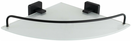 Полка в ванную стеклянная D-Lin угловая с ограничителем черная D-Lin (арт. D264222) оптом от компании Аквалига
