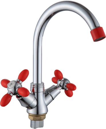 Смеситель-елочка Ammore хром/красный Ammore (арт. A1083-4)