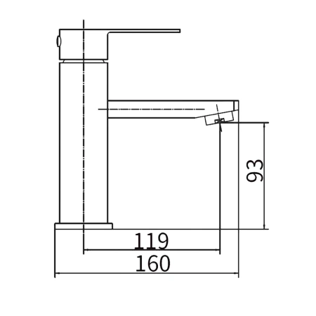 Смеситель для раковины однорычажный Pursh чёрный нержавейка Pursh (арт. R11301E)