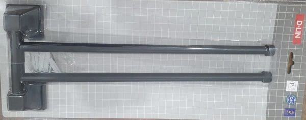 Держатель для полотенец D-lin поворотный двойной черный D-Lin (арт. D253222) оптом от компании Аквалига
