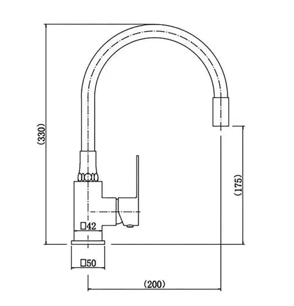 Смеситель для кухни однорычажный Feinise гибкий излив черный/матовое золото FEINISE (арт. B49133E-26)