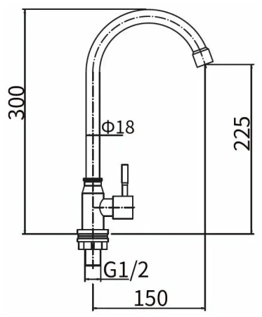 Смеситель моно Fashun нержавейка FASHUN (арт. A54193)
