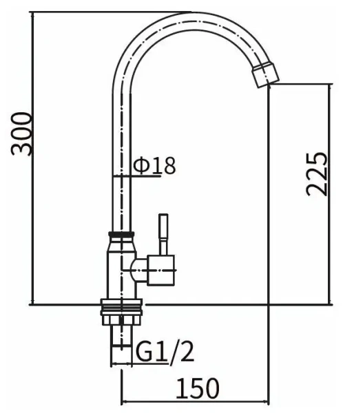 Смеситель моно Fashun нержавейка FASHUN (арт. A54193)
