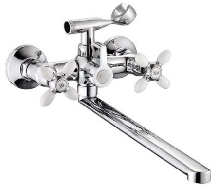 Смеситель для ванны двухвентильный Feinise длинный излив хром/белый FEINISE (арт. S71308-7-40F)