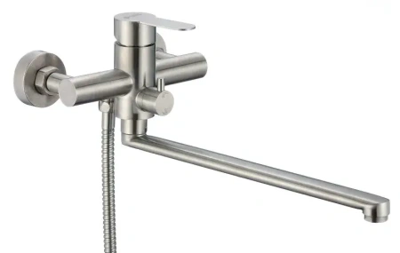 Смеситель для ванны однорычажный Ammore длинный излив нержавейка Ammore (арт. A4701)