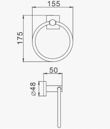 Держатель для полотенца  D-lin кольцевой черный D-Lin (арт. D230222) оптом от компании Аквалига
