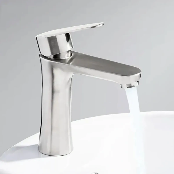 Смеситель для раковины Lemen однорычажный серый нержавейка LEMEN (арт. G11310)