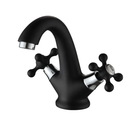 Смеситель для раковины двухвентильный Ammore черный/матовый D-Lin (арт. A1081-A)