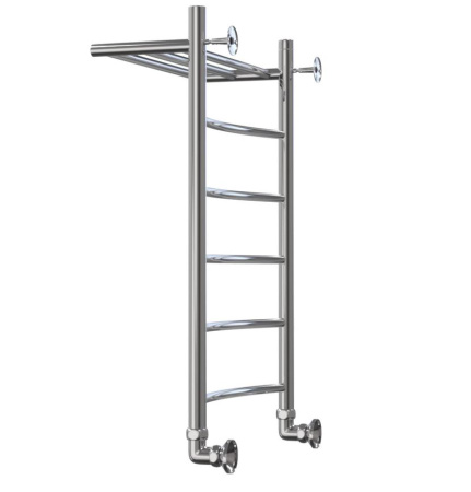 Полотенцесушитель Классика Дуга с полкой 500x1200 1' нижнее подключение  (арт. КДП50120) оптом от компании Аквалига
