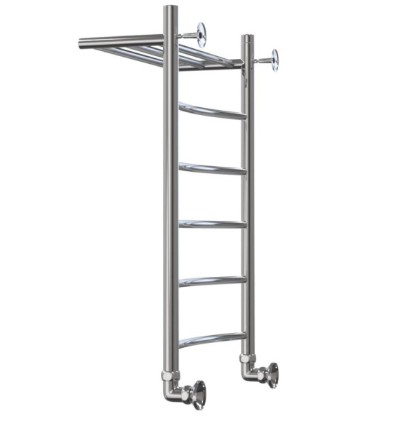 Полотенцесушитель Классика Дуга с полкой 500x1200 1' нижнее подключение  (арт. КДП50120) оптом от компании Аквалига
