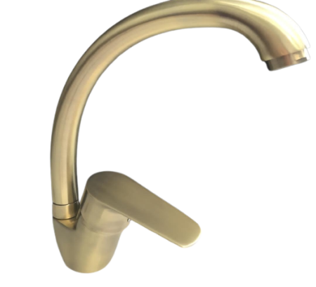 Смеситель для кухни однорычажный Lemen высокий излив на гайке бронза LEMEN (арт. LB-91482Q)