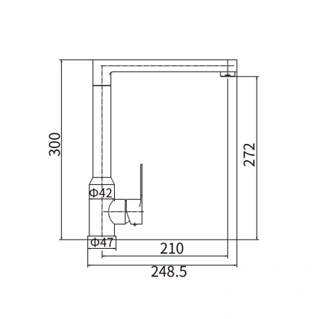 Смеситель для кухни однорычажный Fashun высокий излив нержавейка FASHUN (арт. A54901)