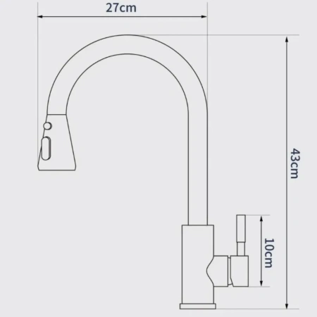 Смеситель для кухни однорычажный Pursh высокий излив с выдвижной лейкой Pursh (арт. R61300)