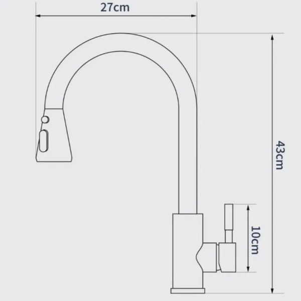 Смеситель для кухни однорычажный Pursh высокий излив с выдвижной лейкой Pursh (арт. R61300)