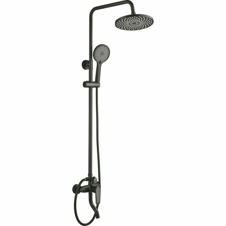 Смеситель с душевой стойкой (душевая система) Rainsberg черный нержавейка RAINSBERG (арт. R9074H)