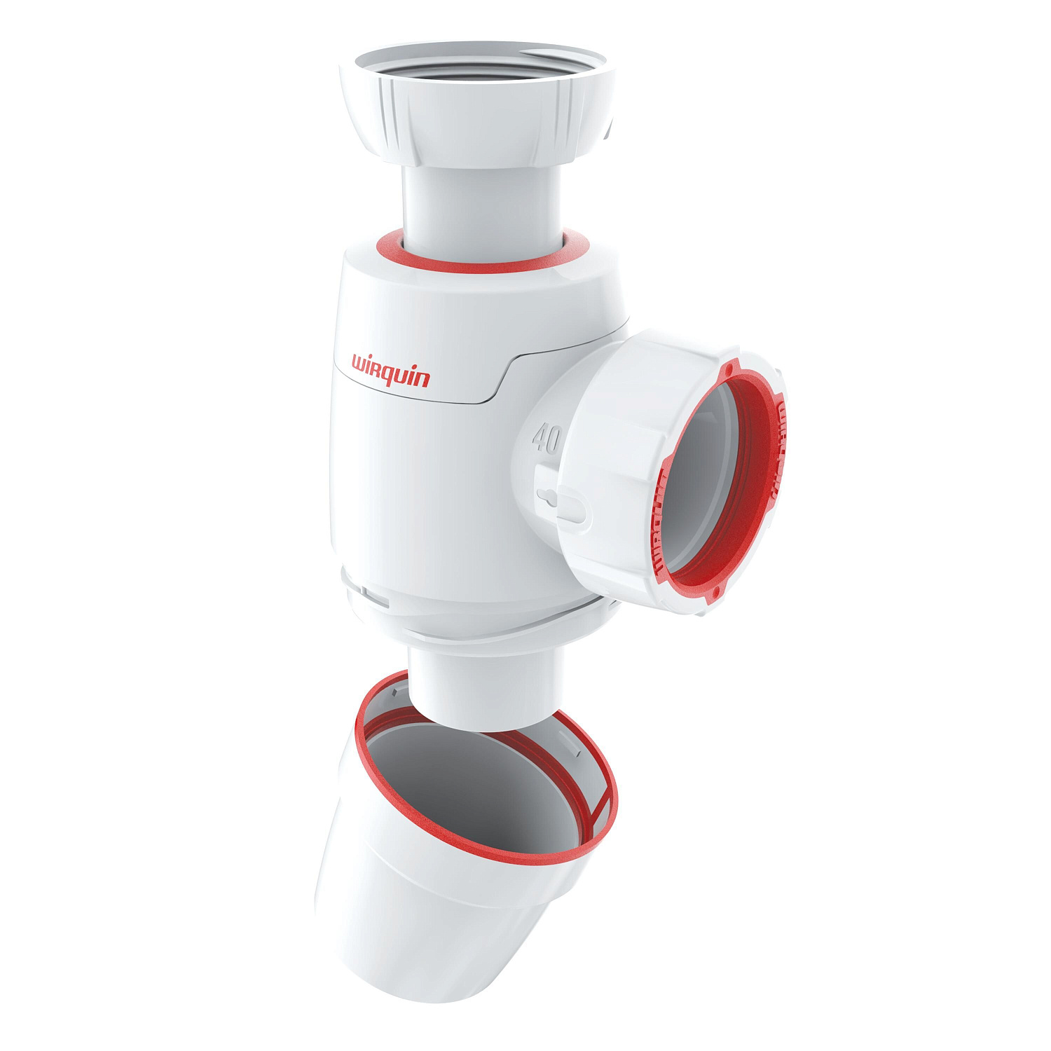 Сифон "Wirquin Neo" 1' 1/4 x 40мм с выпуском и гофротрубой L800мм. 40 х 40/50мм Виркэн (арт. 30987065) оптом от компании Аквалига
