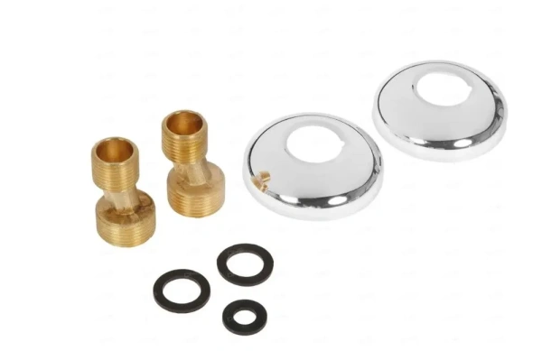 Смеситель для ванны двухвентильный Ammore короткий излив хром/белый Ammore (арт. A3081-C)