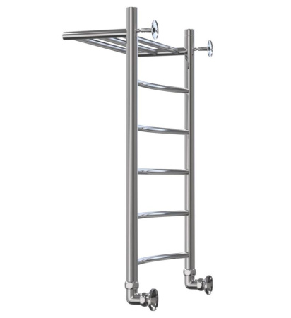 Полотенцесушитель Классика Дуга с полкой 400x1200 1' нижнее подключение  (арт. КДП40120) оптом от компании Аквалига
