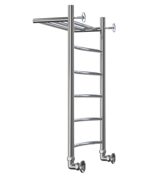 Полотенцесушитель Классика Дуга с полкой 400x600 1' нижнее подключение  (арт. КДП4060) оптом от компании Аквалига
