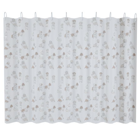 Штора для ванной 180х200 см полиэтилен собачки FASHUN (арт. A8826) оптом от компании Аквалига
