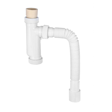 Сифон для писсуара вертик. вход Ø4038-44мм, с гофротрубой L800мм 40*40/50 Виркэн (арт. 30987082) оптом от компании Аквалига
