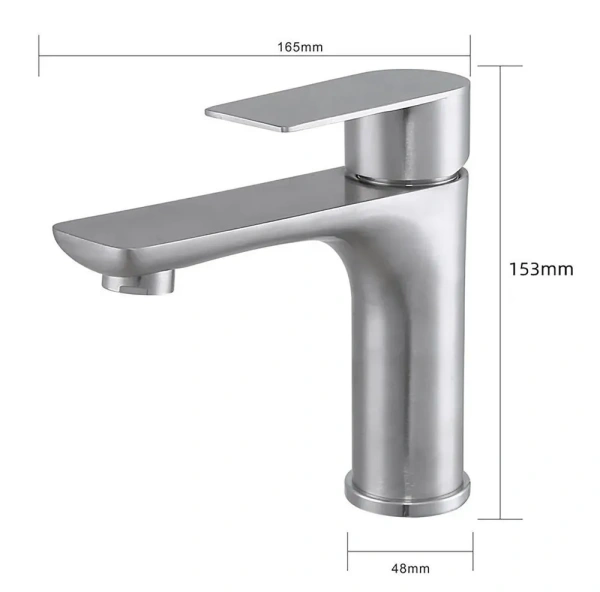 Смеситель для раковины Lemen однорычажный серый нержавейка LEMEN (арт. G11310)