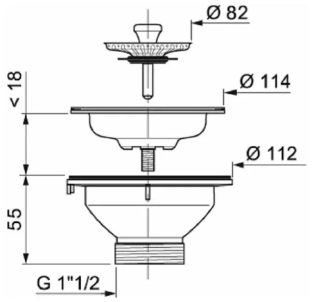 Выпуск "Wirquin" с нержавеющей чашкой без перелива Ø112мм (3'1/2) Виркэн (арт. 30717335) оптом от компании Аквалига
