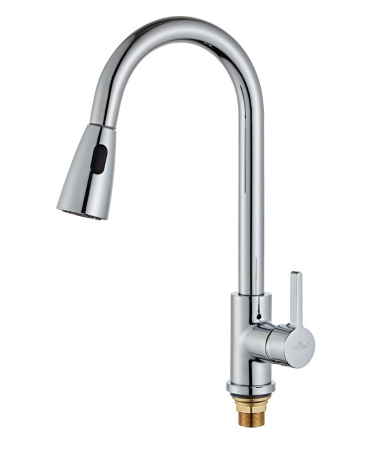 Смеситель для кухни однорычажный Feinise высокий излив с выдвижной лейкой на гайке латунь FEINISE (арт. S40138)