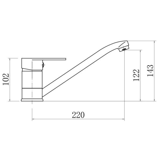 Смеситель для кухни однорычажный Fashun нержавейка FASHUN (арт. A54205)