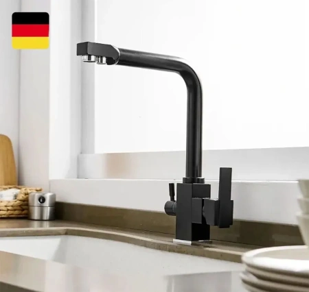 Смеситель для кухни Lemen для фильтра питьевой воды высокий излив черный LEMEN (арт. LA9178E)