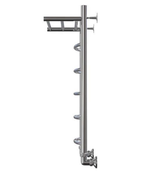 Полотенцесушитель Классика Дуга с полкой 400x1200 1' нижнее подключение  (арт. КДП40120) оптом от компании Аквалига
