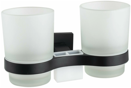 Стакан для зубных щёток D-Lin двойной черный D-Lin (арт. D212222) оптом от компании Аквалига
