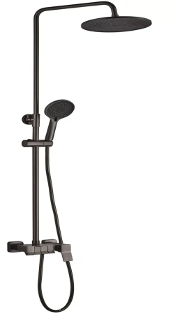 Смеситель с душевой стойкой Oute графит латунь OUTE (арт. T9164Y)