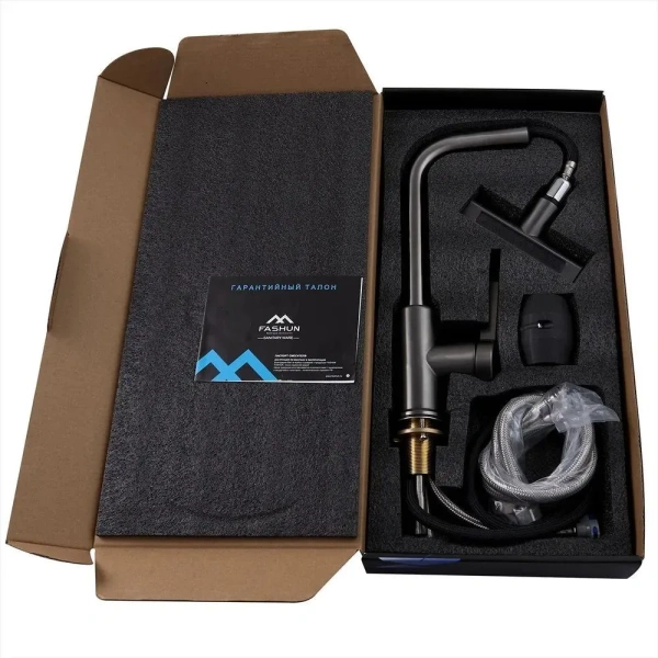 Смеситель для кухни однорычажный Fashun высокий излив нержавейка графит FASHUN (арт. A56131-17)