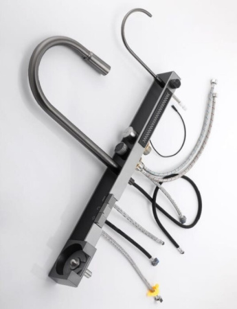 Мойка врезная многофункциональная 75х46 см, глубина 21см графит OUTE (арт. T87546Y+T709Y) оптом от компании Аквалига
