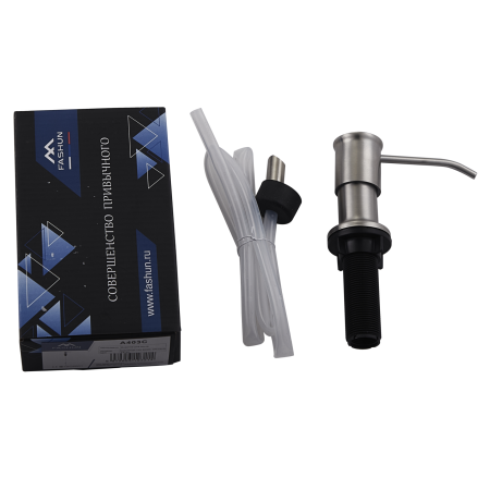 Дозатор жидкого мыла для кухонной мойки без колбы для забора из иной ёмкости сатин FASHUN (арт. A403C) оптом от компании Аквалига
